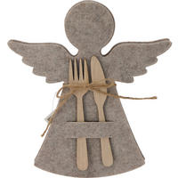 BESTECKTASCHE Filz Engel 22/20 cm - Beige, Textil (20/1/22cm) - Home Styling Collection