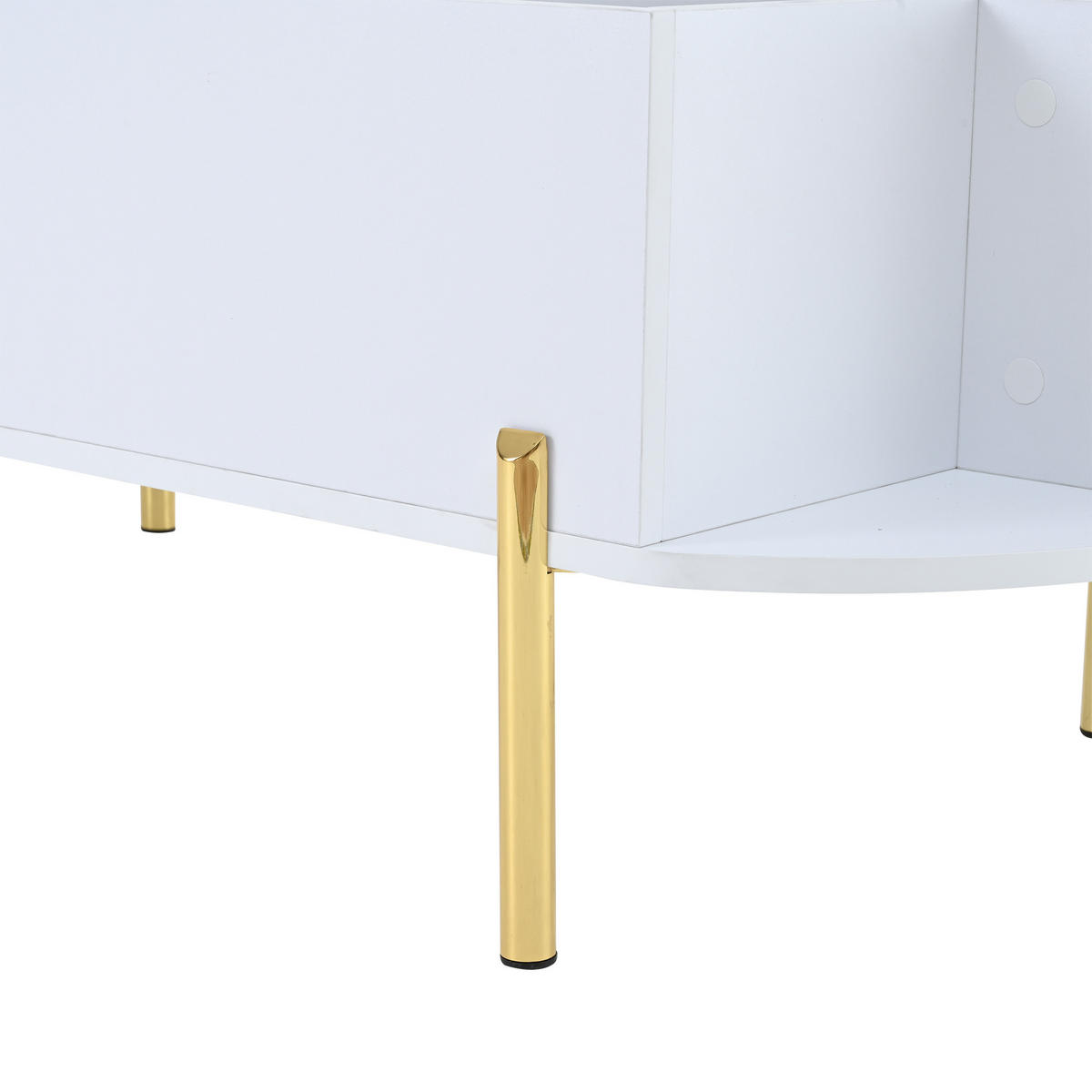 COUCHTISCH 120/50/43 cm mit höhenverstellbarer Platte in Weiß und Holzfarbe mit verstecktem Stauraum - Weiß, Holzwerkstoff (120/50/43cm) - OKWISH