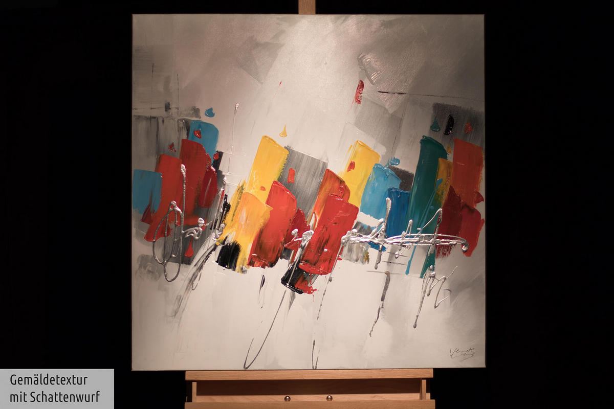 ÖLGEMÄLDE 80/80 cm - Weiß, Holz/Textil (80/80cm) - KUNSTLOFT