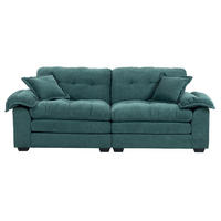 2-SITZER SOFA Chenille Grün mit Kissen - Grün, Holzwerkstoff/Kunststoff (213.4/87.6/90.1cm) - WISHDOR