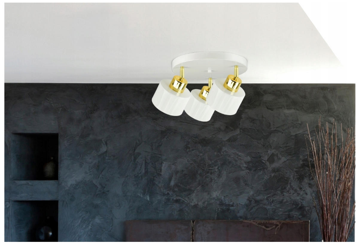 DECKENLEUCHTE Rollen - Goldfarben/Weiß, Metall (45/45/25cm) - kiki design