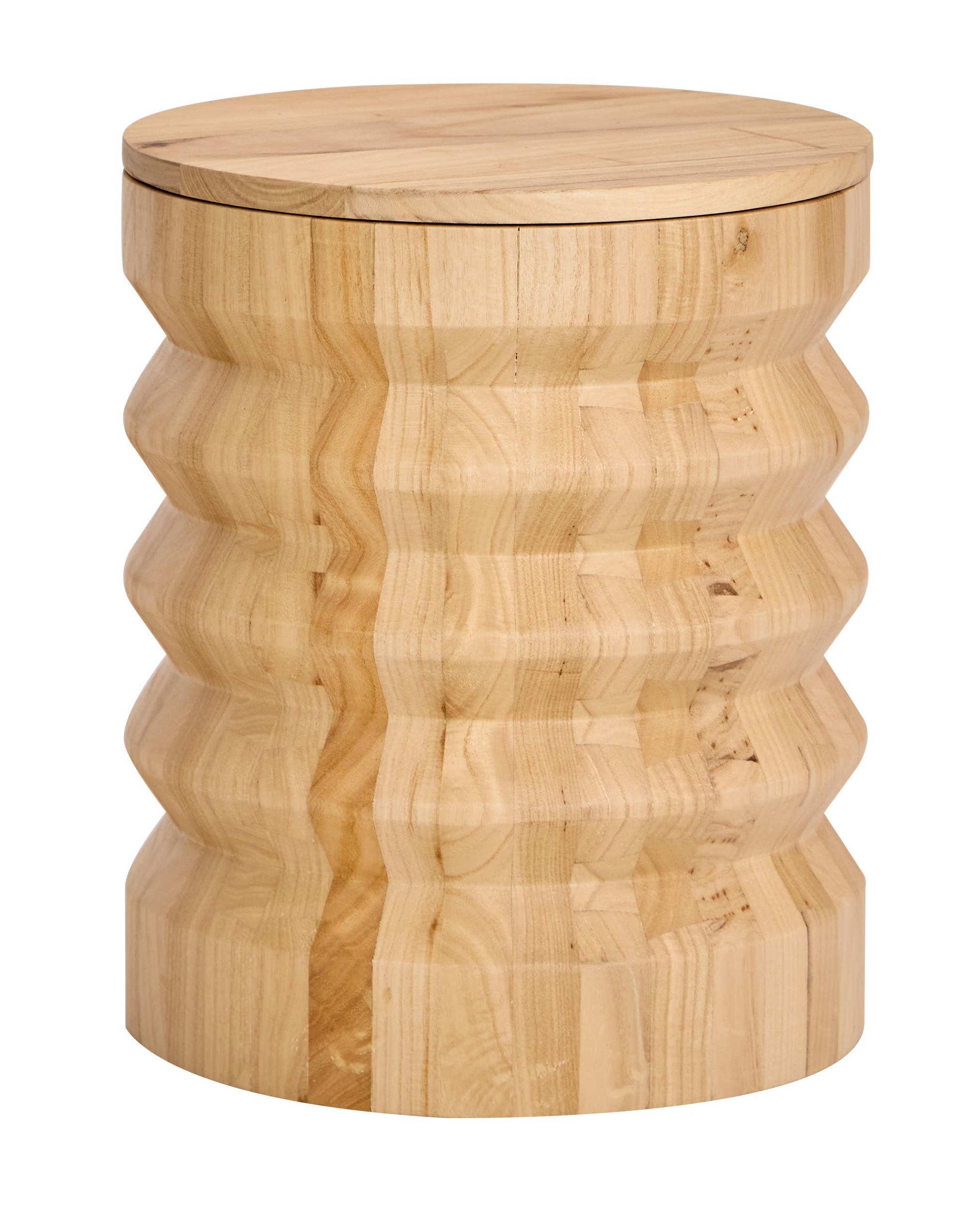 POUF Holz Braun - Braun, Textil (34.5/42/34.5cm) - Nordlys
