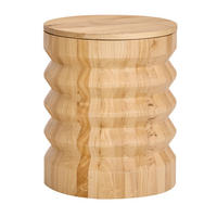 POUF Holz Braun - Braun, Textil (34.5/42/34.5cm) - Nordlys
