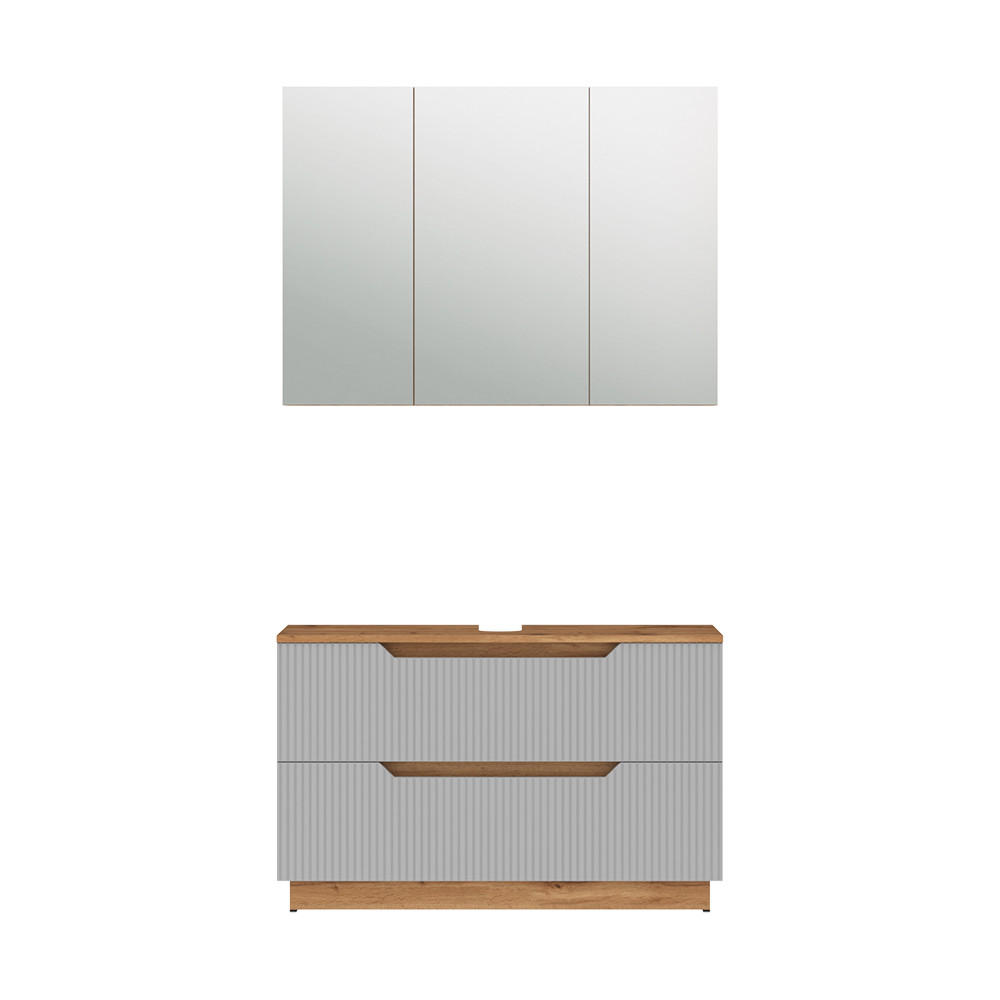 KOUPELNOVÝ NÁBYTEK Lotta Dubový/šedý pruhovaný - šedá, kompozitní dřevo (119.2/62.5/35cm) - Vicco