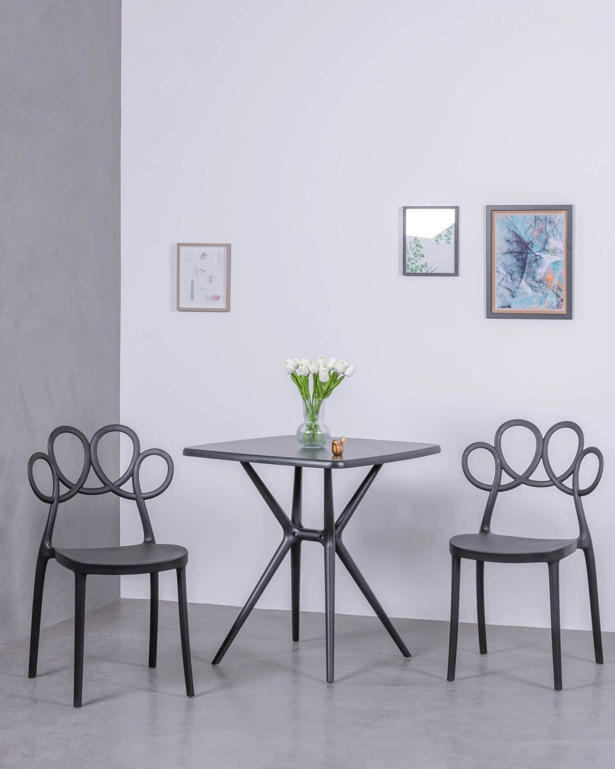 GARTENSET 5tlg.Kunststoff Schwarz - Schwarz, Kunststoff - Nest Dream