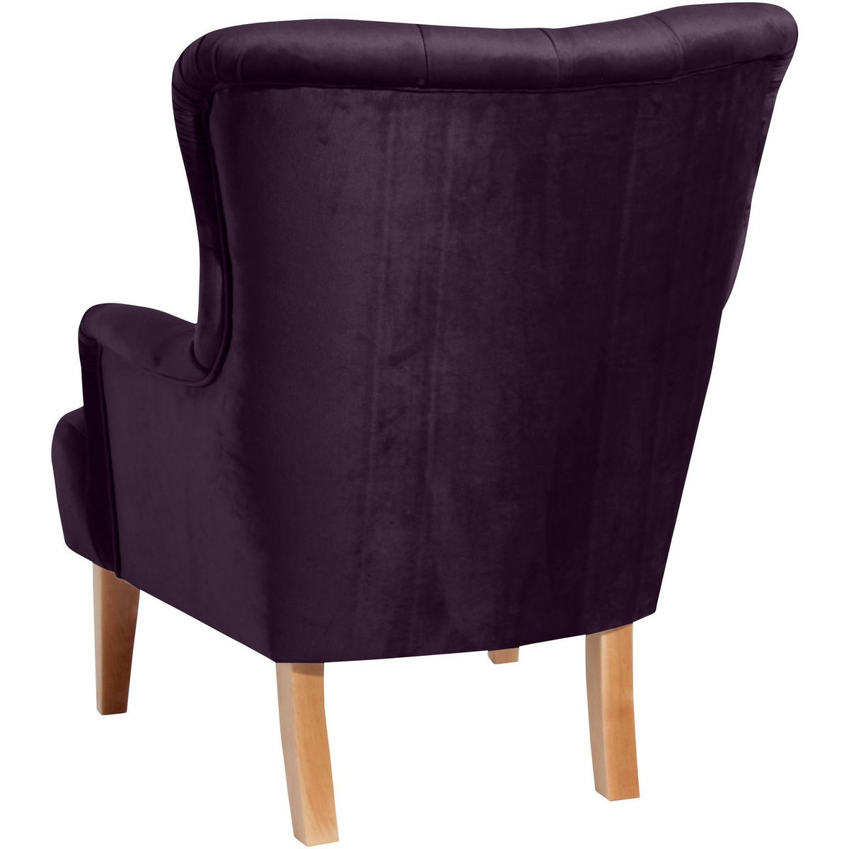 SESSEL Kaiya Bezug Samtvelours Buche natur / purple - Lila, Kunststoff (71/97/82cm) - 58aufmkessel