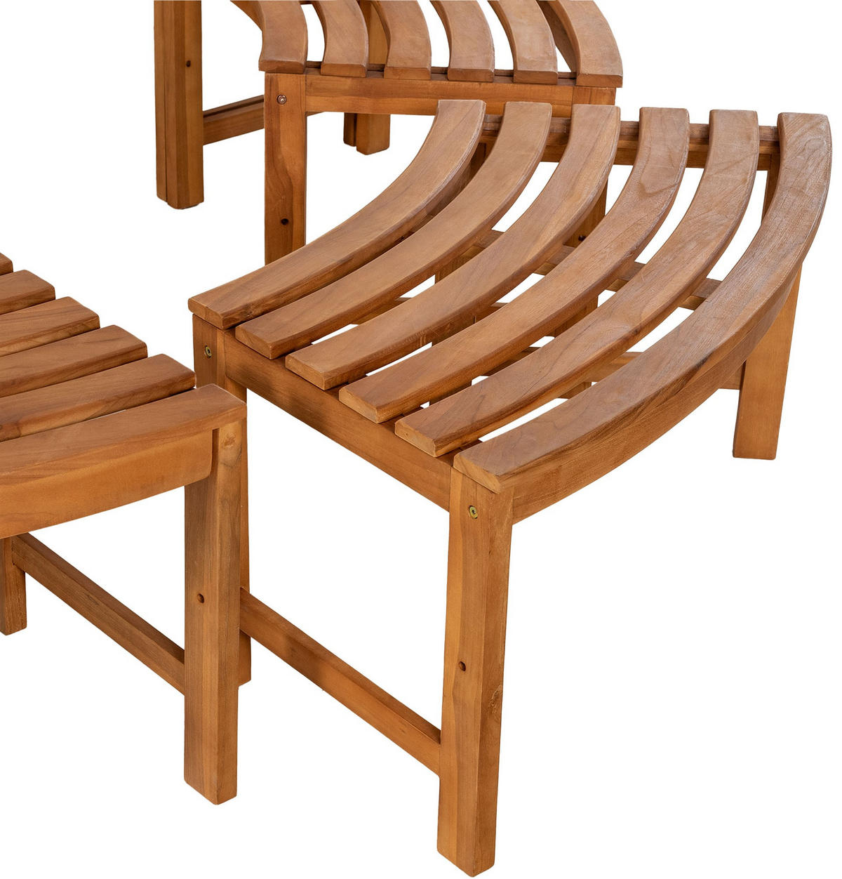 BAUMBANK Tinar Holz Braun 250x250x45cm Kreisrunde Sitzbank - Braun, Holz (250/45/250cm) - DELUKE