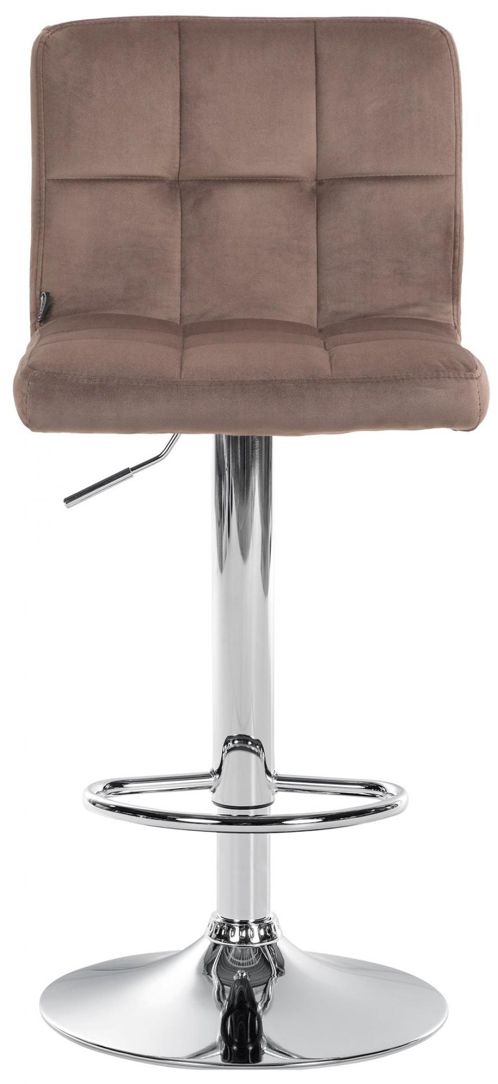 BARHOCKER Samt braun - Chromfarben/Braun, Textil/Metall (46/94/47cm) - CLP