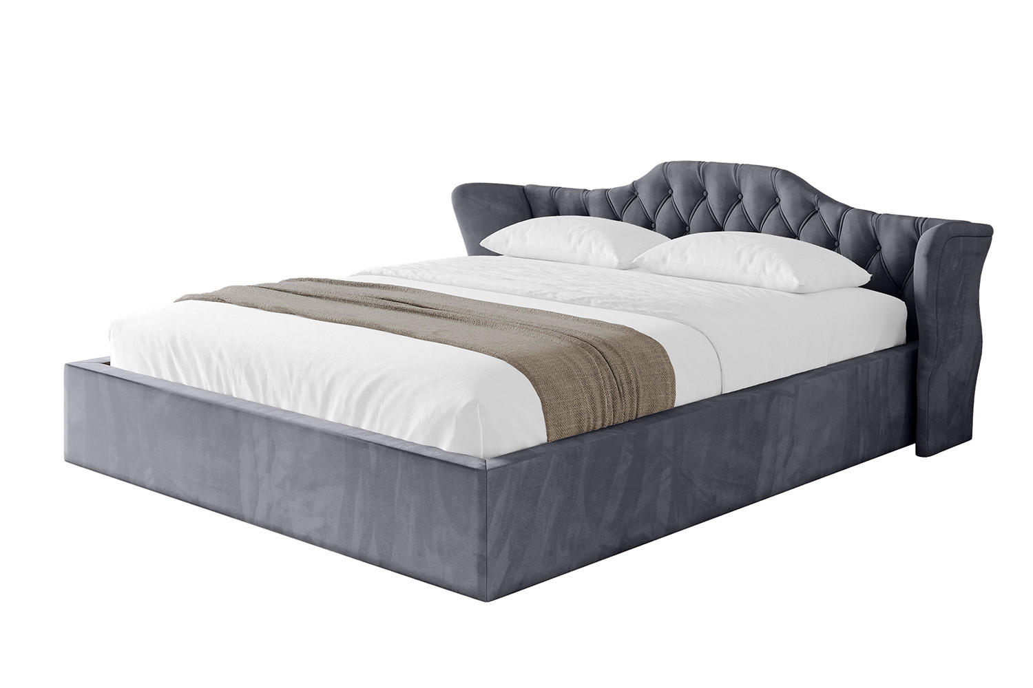 POLSTERBETT mit Bettkasten und Lattenrost, Boxbett ohne Matratze - ZORAN-V1 180x200 Dunkelgrau - Dunkelgrau, Holzwerkstoff/Textil (180/200cm) - ALTDECOR