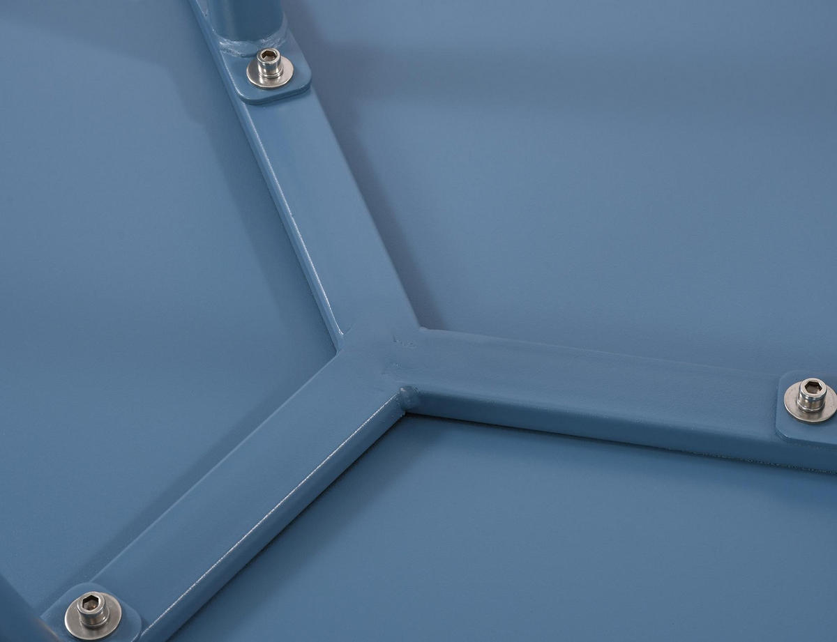 COUCHTISCH rund 60 cm Kunststoff blau - Blau, Kunststoff/Metall (60/60/45cm) - CLP