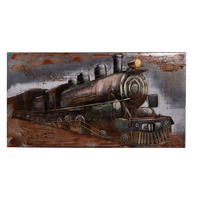 3D-METALLBILD Dampflok Stahl Bunt 5x70x140cm - Multicolor, Metall (70/5cm) - DELUKE