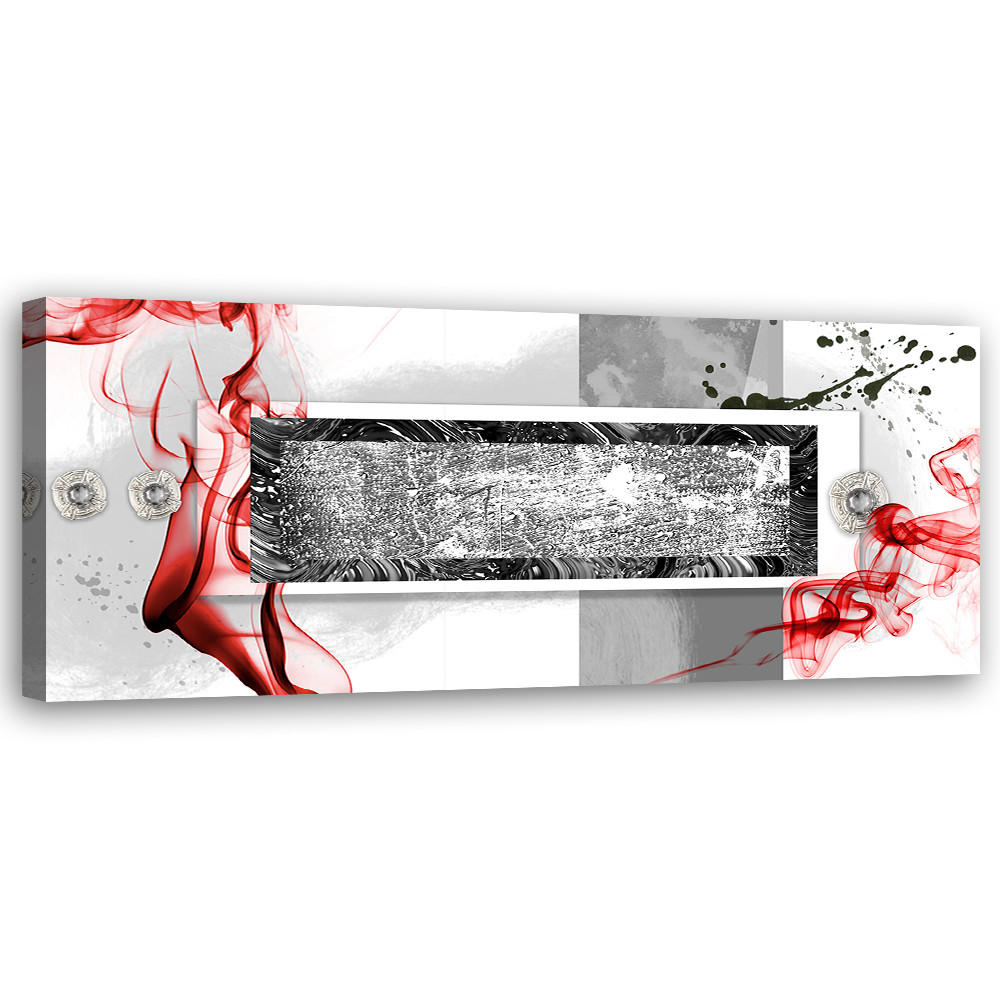 WANDBILD explosion von rot - Grau, Textil (90/30cm) - Feeby