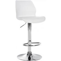 BARHOCKER Kunststoff weiß - Chromfarben/Weiß, Kunststoff/Textil (39/82/42cm) - CLP