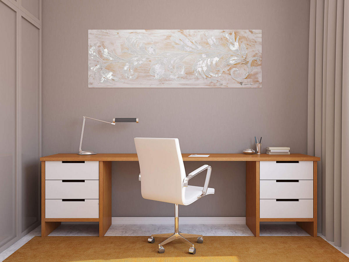 ACRYLBILD HANDGEMALT 150/50 cm - Beige, Holz/Textil (150/50cm) - KUNSTLOFT