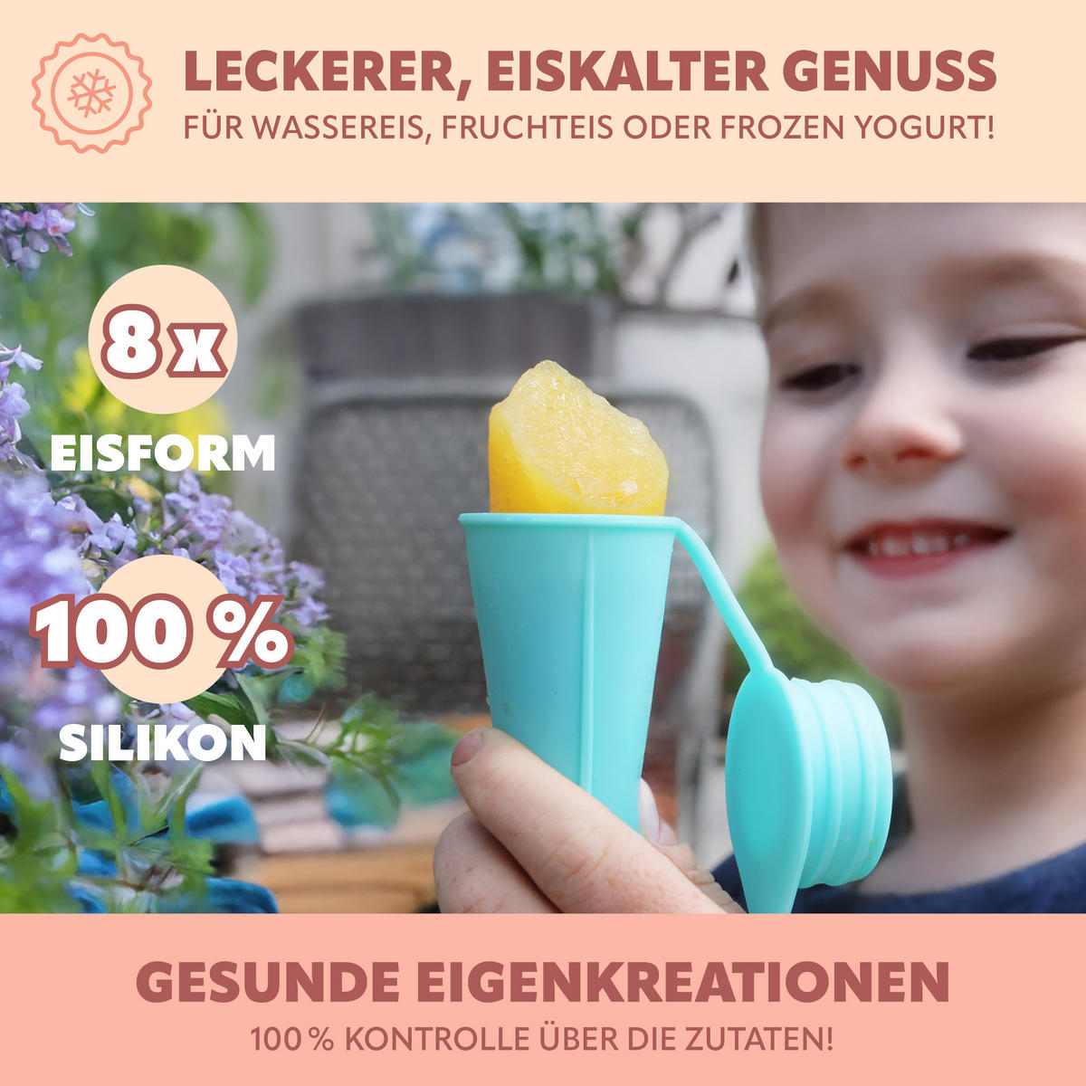 SILIKON-EISBEREITER 8er-Set, grün, Silikon - Türkis, Kunststoff (6.2/19.5/6.2cm) - bremermann