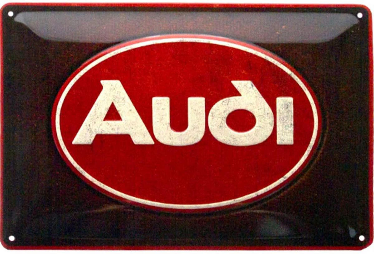 BLECHSCHILD 20/30 cm Audi Logo Red Shine - Multicolor, Metall (30/20/0.2cm) - Nostalgic-Art