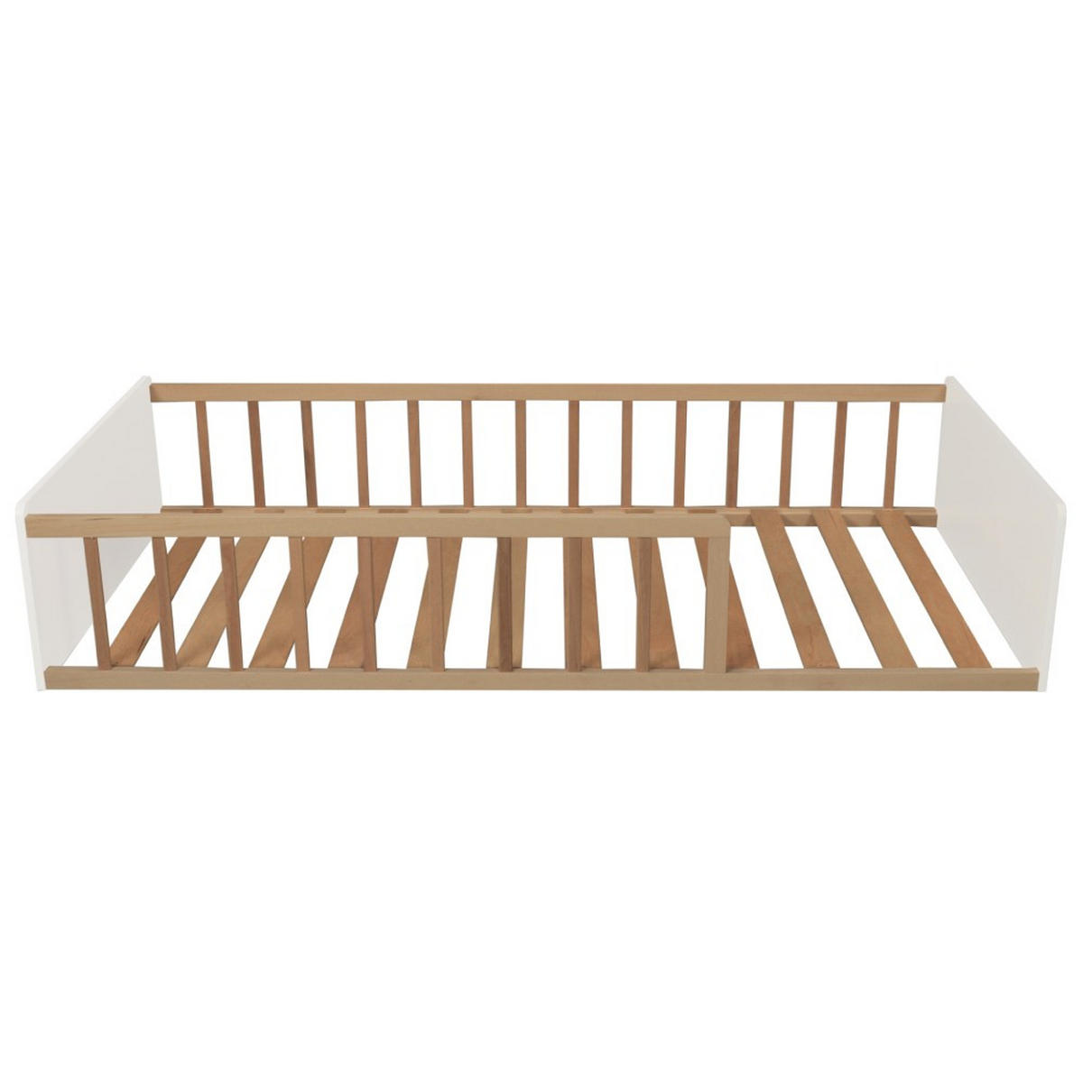 KINDERBETT PILOU mit Lattenrost / Kinderbett 90x190 - Weiß und helles Holz - Weiß, Holz (90/190cm) - Weber Industries