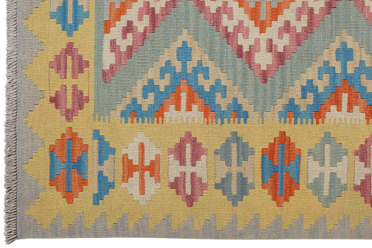 HANDWEBTEPPICH Kelim Gashgai Grün 185/123 cm Schurwolle - Grün, Textil (123/185cm) - Looma