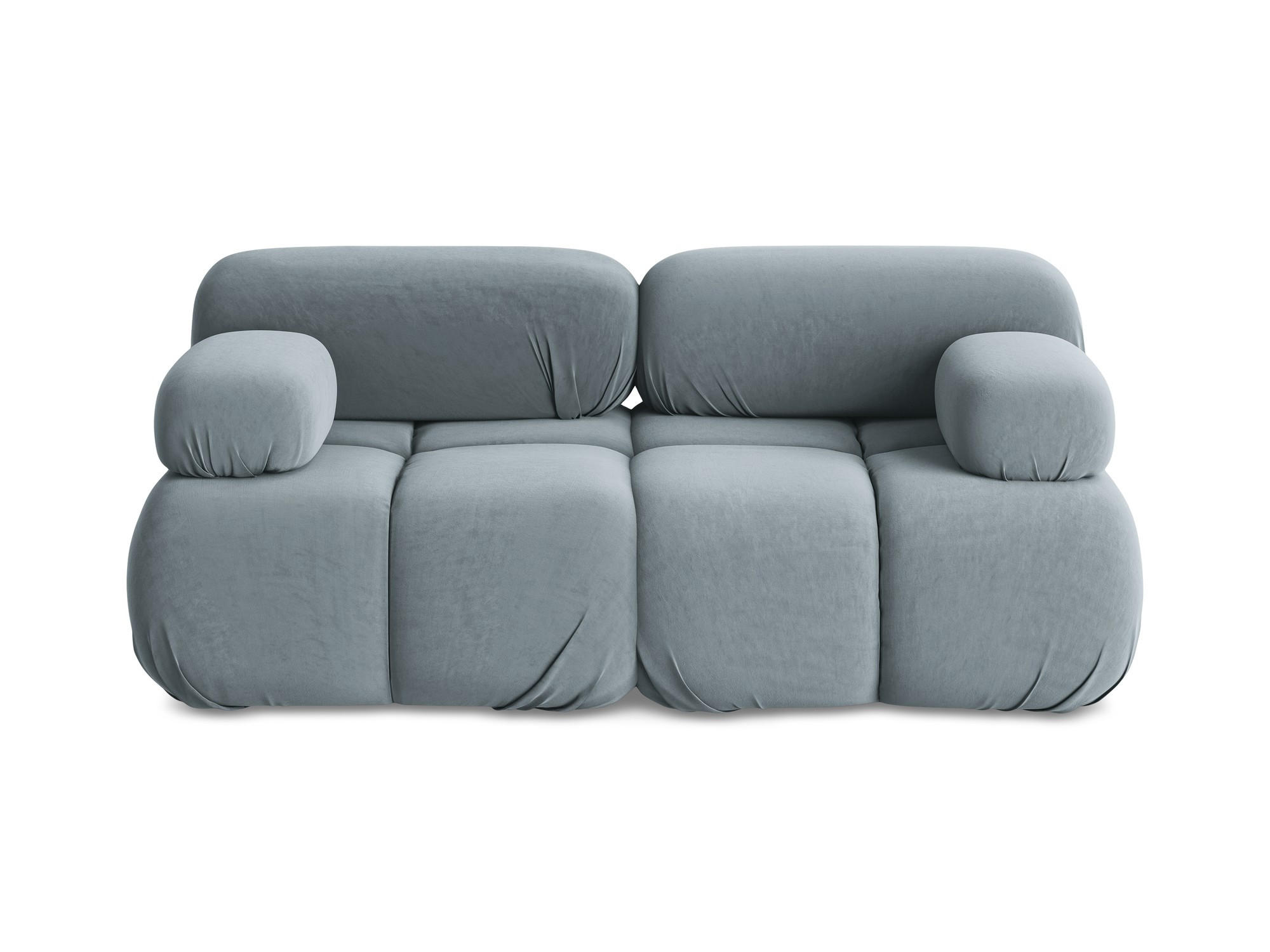 2-SITZER-SOFA Samt Stoff Blau - Blau/Schwarz, Kunststoff/Textil (190/70/96cm) - Makamii