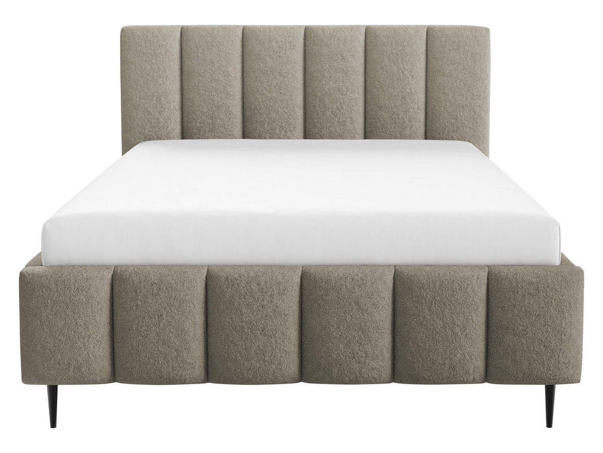 POLSTERBETT Lunaro Leg - Hellbraun/Schwarz, Holz/Textil (140/200cm) - MIRJAN24