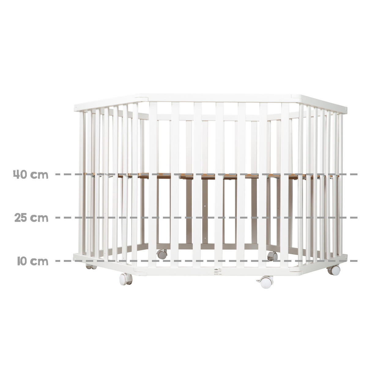 LAUFGITTER 6-eckig, Little Stars - Weiß, Holzwerkstoff (118.5/72.5/103.5cm) - Roba