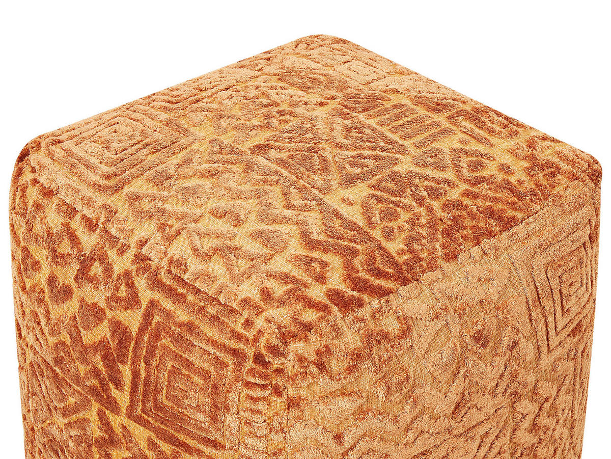 POUF Sanawan 45/45/45 cm - Braun, Naturmaterialen/Textil (45/45/45cm) - Beliani