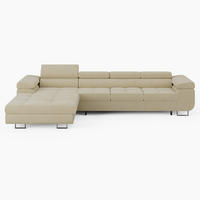 ECKSOFA VEMO CORE PLUS Links Creme Velours-Stoff mit Schlaffunktion und Bettkasten - Creme, Holz/Metall (350/205cm) - Barchello