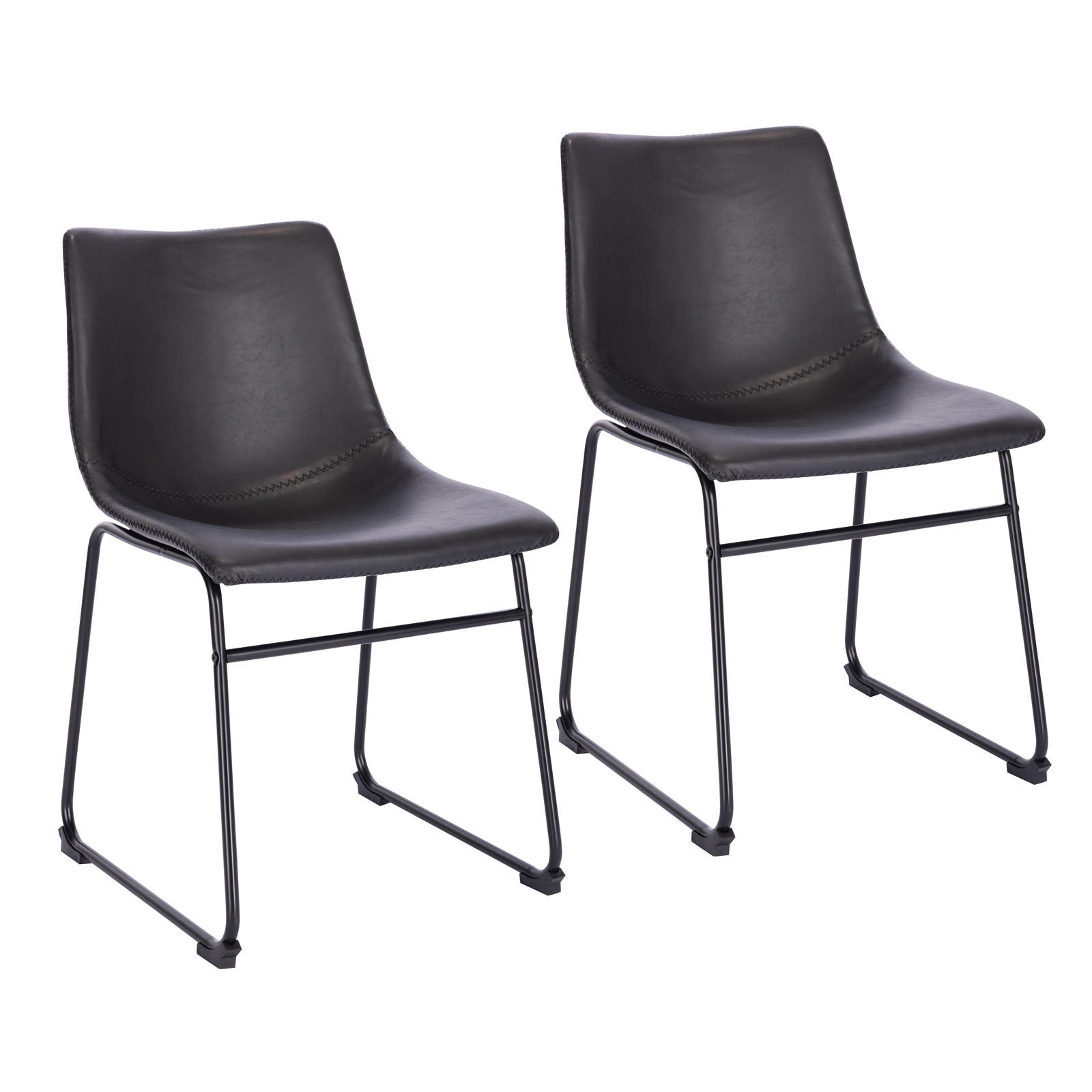 ESSZIMMERSTUHL HARRY 2er Set Kunstleder Schwarz - Schwarz, Textil/Metall (46/79/41cm) - SVITA