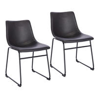 ESSZIMMERSTUHL HARRY 2er Set Kunstleder Schwarz - Schwarz, Textil/Metall (46/79/41cm) - SVITA