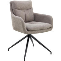 ESSZIMMERSTUHL Stoff Taupe - Taupe/Schwarz, Textil/Metall (57/83/62cm) - CLP