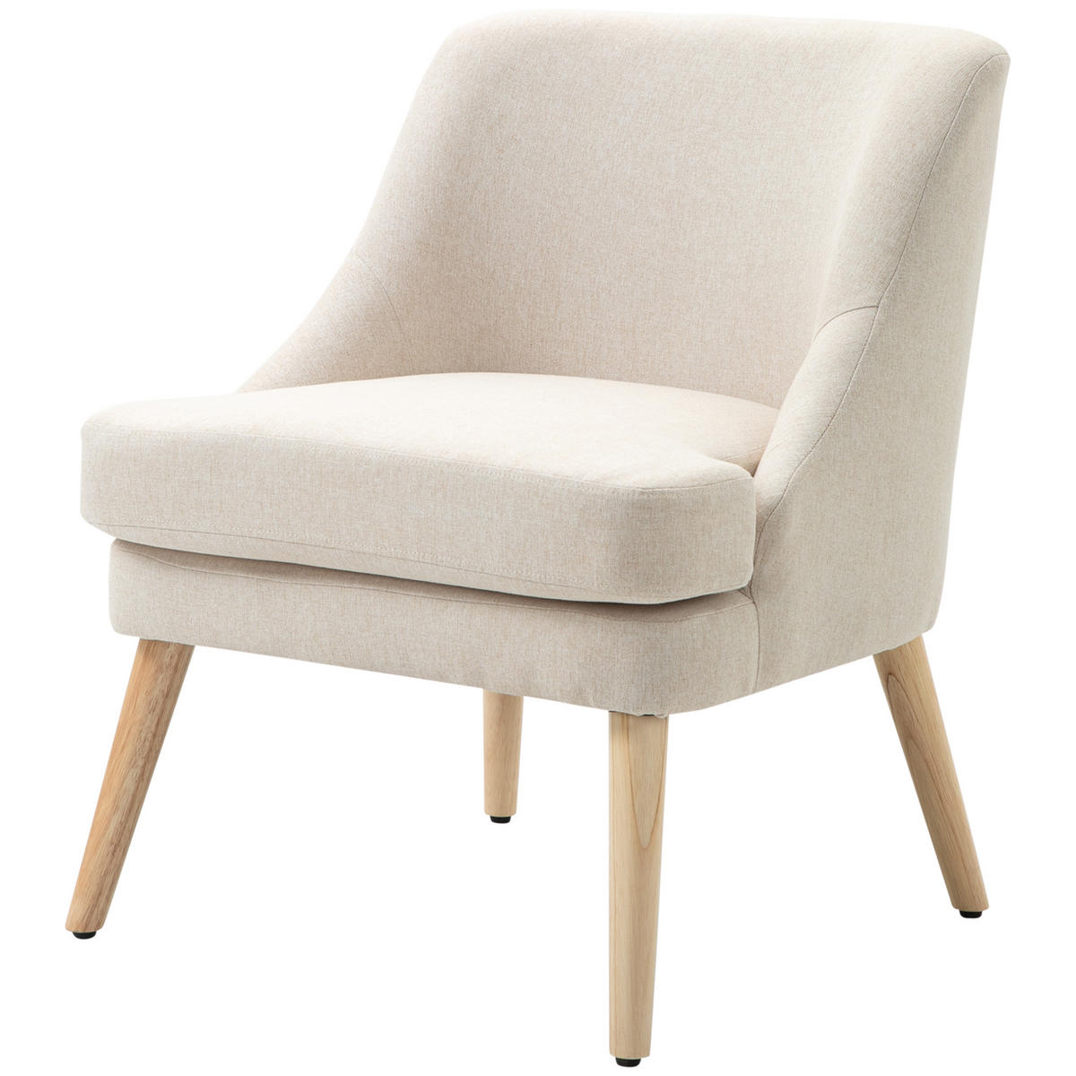 ARMLEHNSTUHL DE-13186 Massivholzfüße & Leinenbezug Beige - Beige, Holz (69/79.5/63cm) - ComfortXL