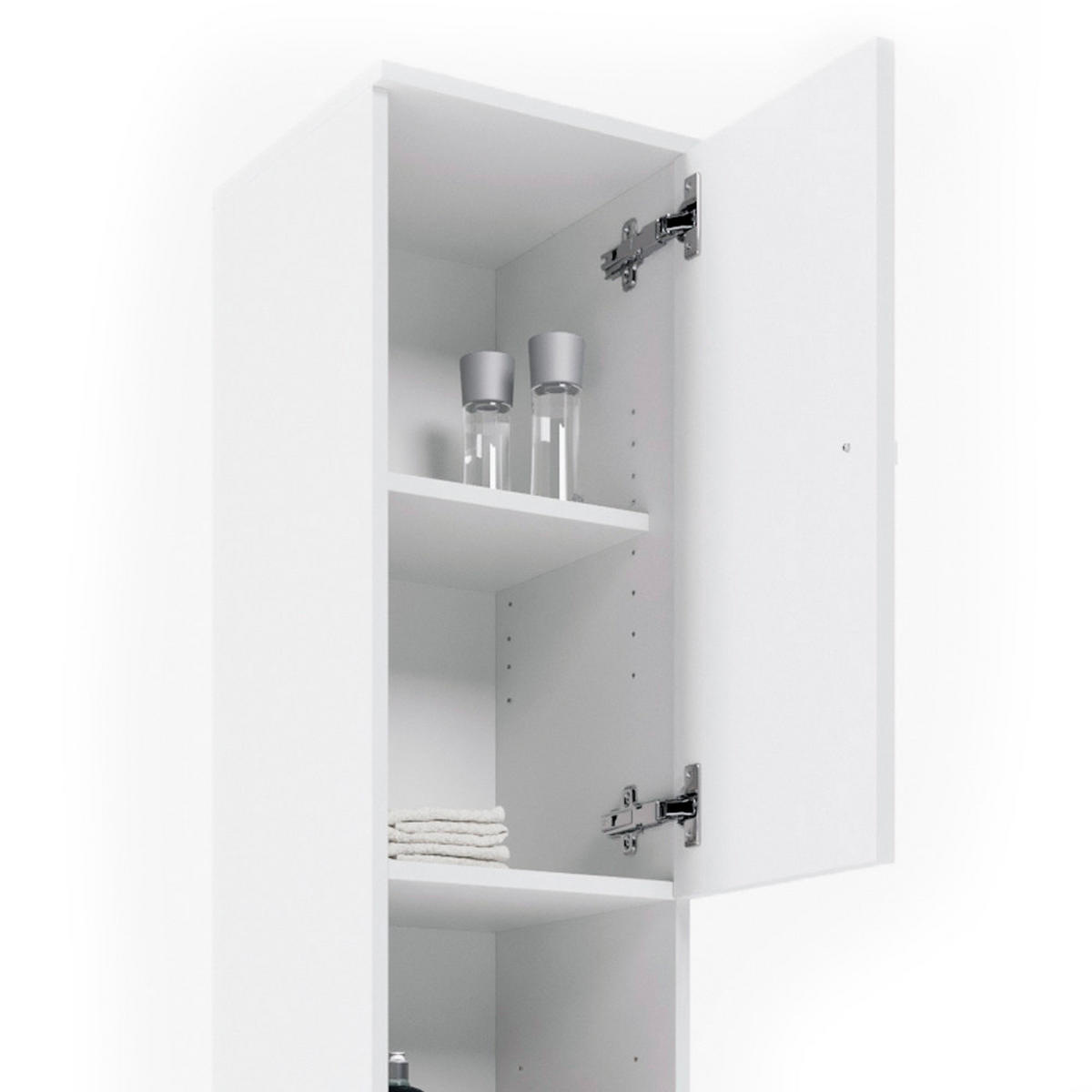 BADSCHRANK Fynn Weiß 30 x 190 cm - Weiß, Holzwerkstoff (30/190/30cm) - Vicco