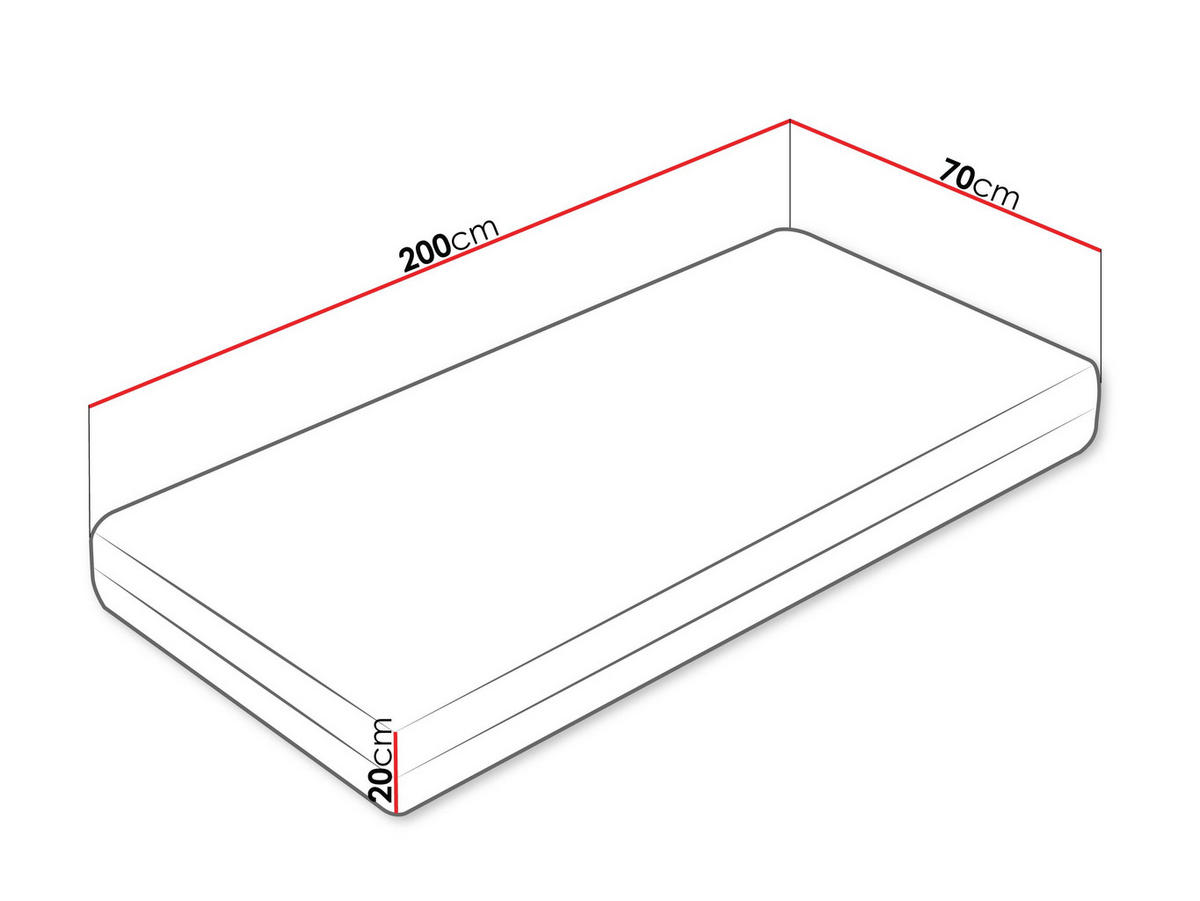 SCHAUMSTOFFMATRATZE Jowisz 20 cm - Weiß, Textil (70/200cm) - MIRJAN24