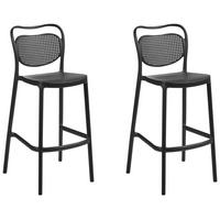 GARTEN-BARHOCKER 2er-Set Schwarz Celleno - Schwarz, Kunststoff (44/106/48cm) - Beliani