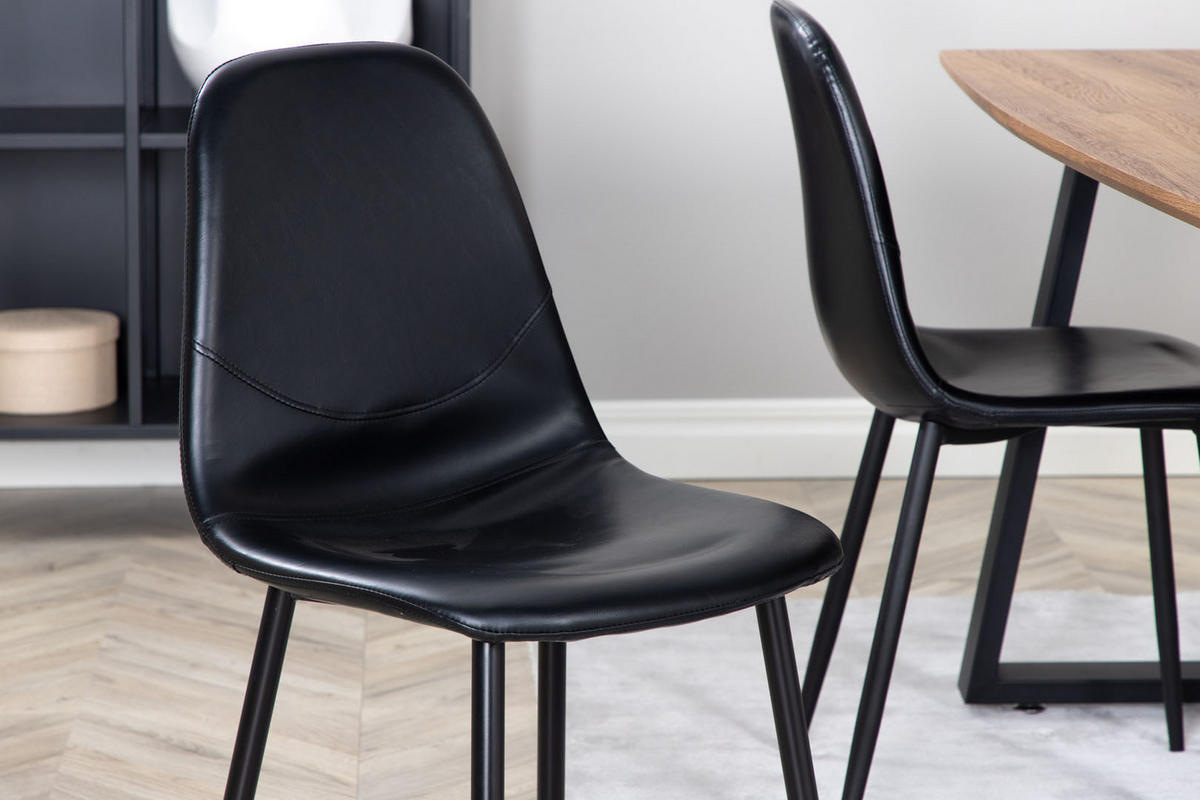 TISCHGRUPPE Schwarz - Schwarz/Braun, Holzwerkstoff (85/75/160cm) - ebuy24