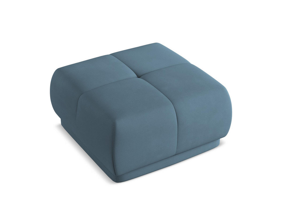 POUF Chenille Stoff Blau - Blau/Blaugrau, Kunststoff/Textil (60/35/60cm) - Makamii