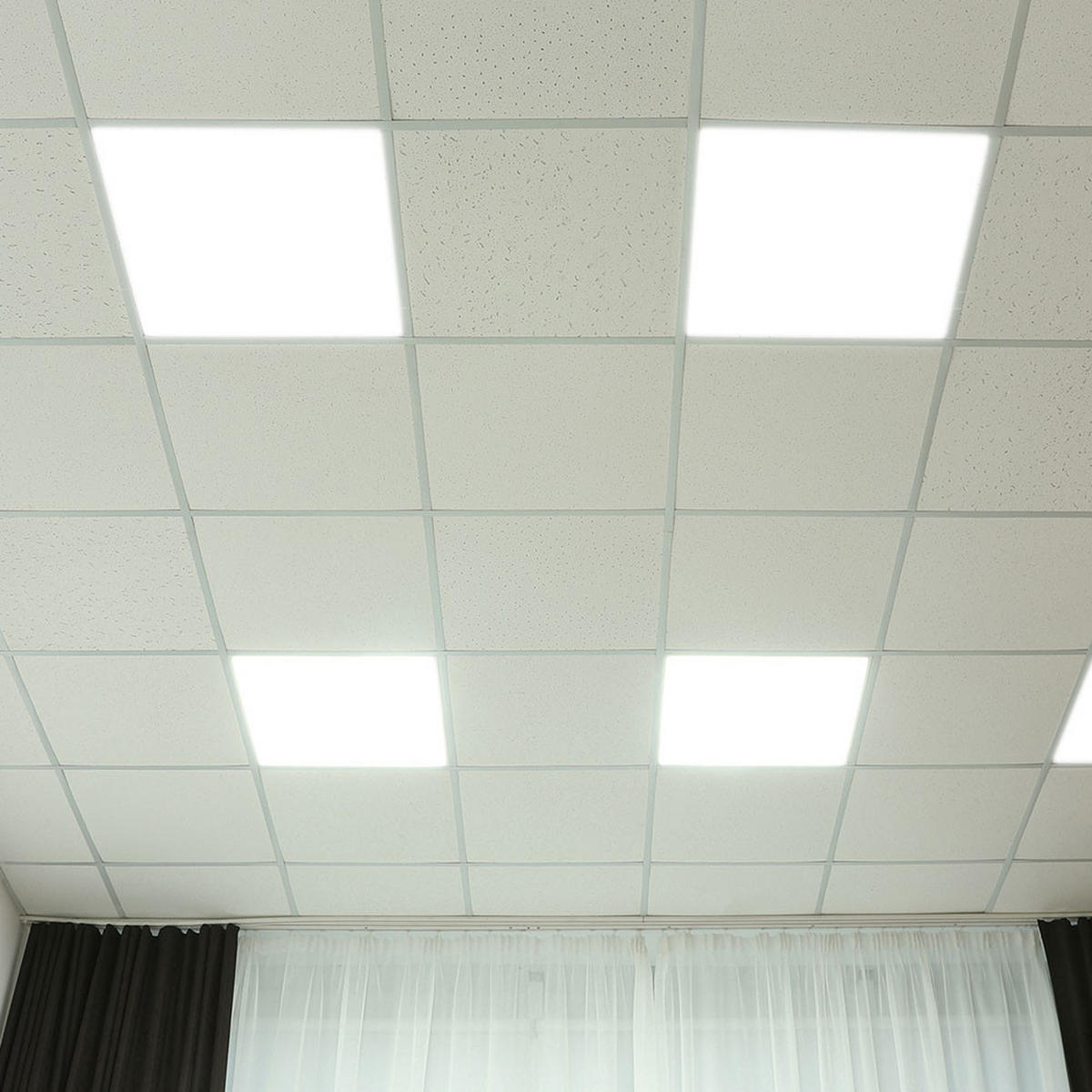 LED DECKENLEUCHTE Kunststoff Weiß - Weiß, Kunststoff (59.5/59.5/3cm)