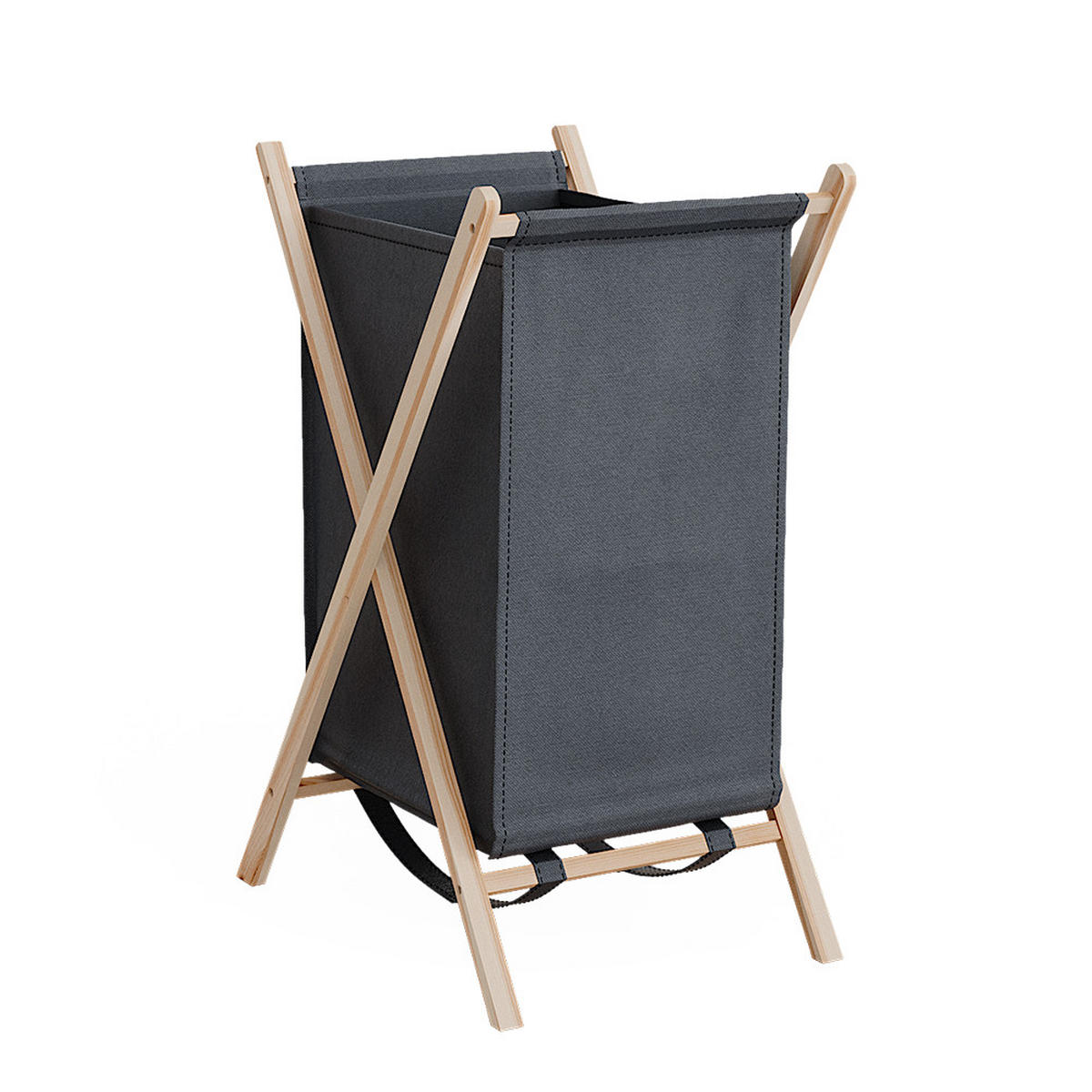 WÄSCHEKORB Bruno Grau 40 x 64 cm - Naturfarben/Grau, Holzwerkstoff (40/64/45cm) - Vicco