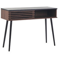 KONSOLENTISCH dunkler Holzfarbton/schwarz Perth - Dunkelbraun/Schwarz, Holzwerkstoff (40/110/80cm) - Beliani