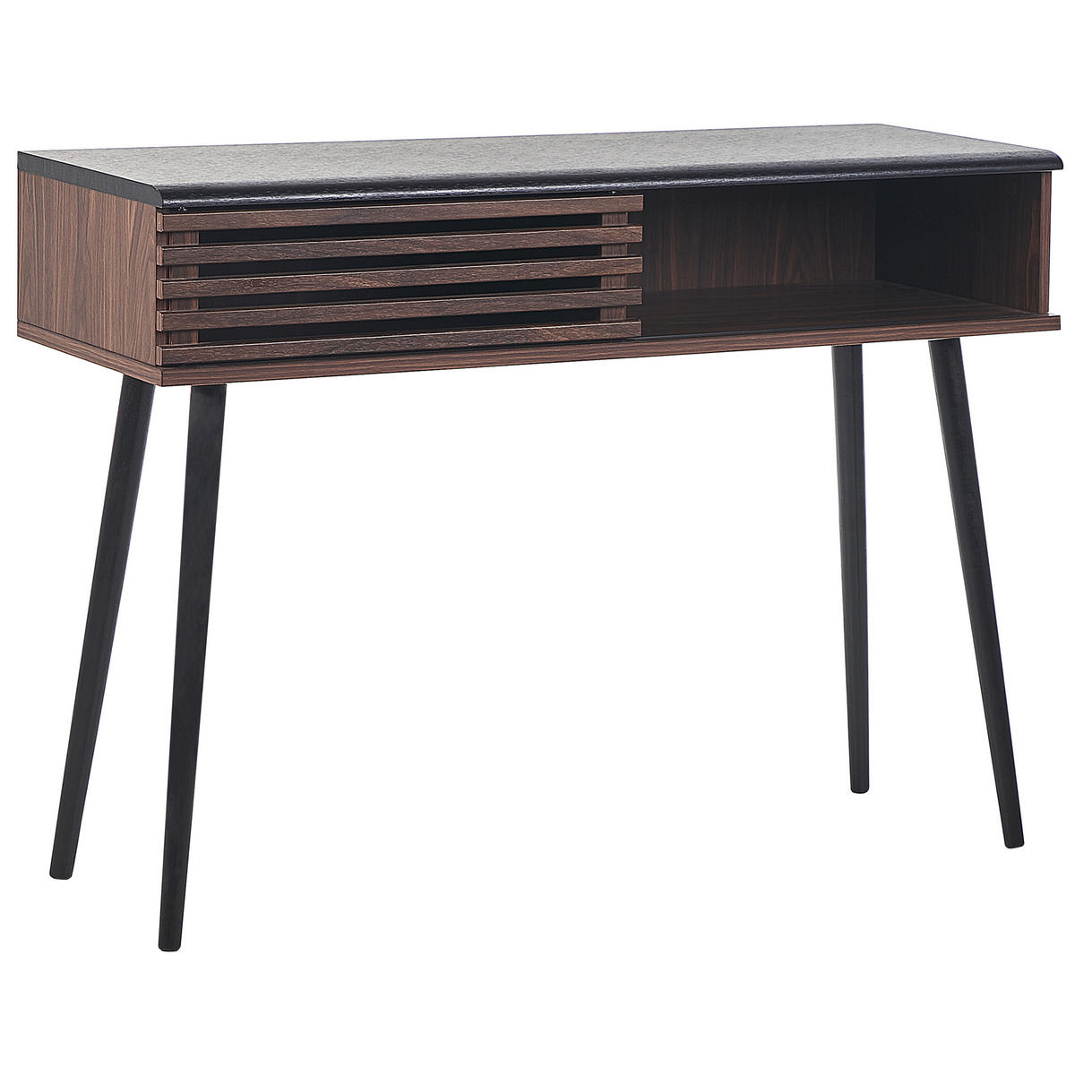 KONSOLENTISCH dunkler Holzfarbton/schwarz Perth - Dunkelbraun/Schwarz, Holzwerkstoff (40/110/80cm) - Beliani