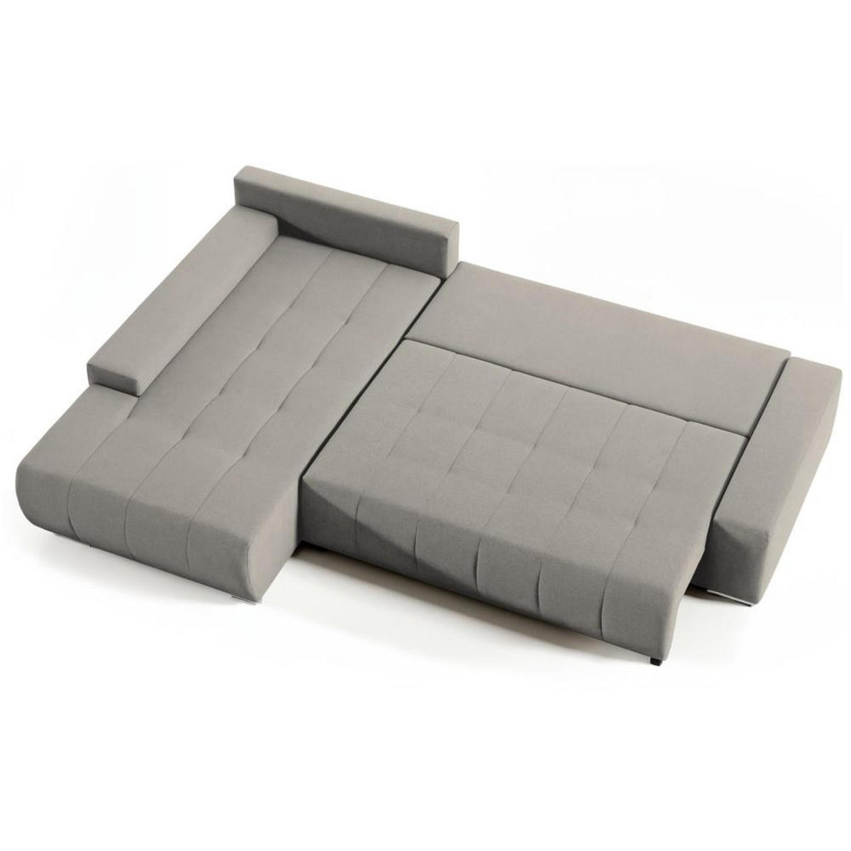 ECKSOFA Draco L cappuccino links - Chromfarben/Cappuccino, Textil/Metall (267/186cm) - Beautysofa