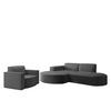 SOFASET Palma Ecksofa Sessel Ascot - Graphitfarben, Holzwerkstoff/Textil (236/78/165cm) - Fun Möbel