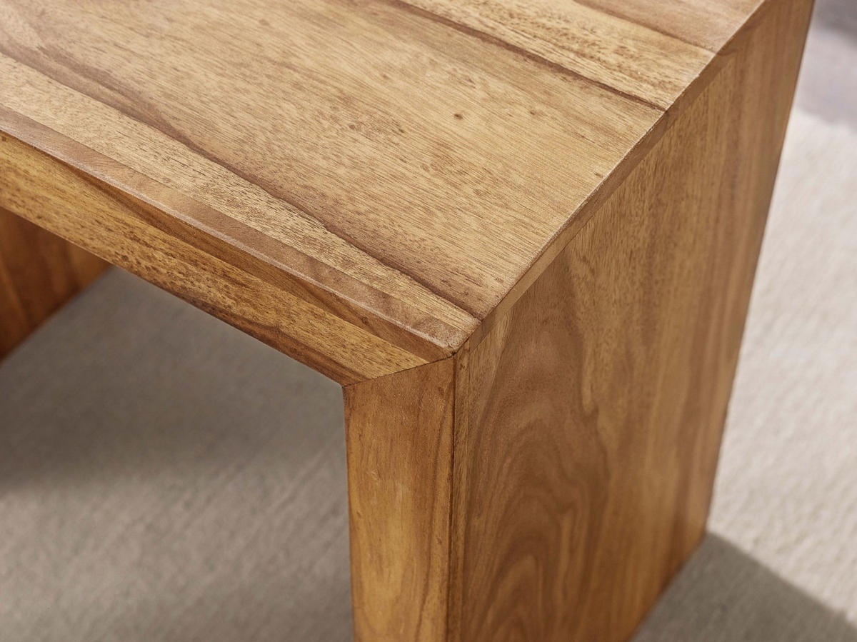 BEISTELLTISCH 3er Set Massivholz Platzsparend Handgefertigt, Beige 50x30x50 cm - Beige, Holz (30/50/50cm) - KADIMA DESIGN
