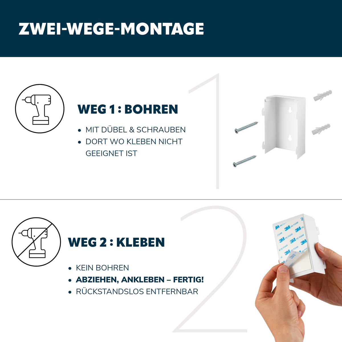 WAND-KOSMETIKEIMER 3 Liter, weiß - Weiß, Metall (16/24/23cm) - bremermann
