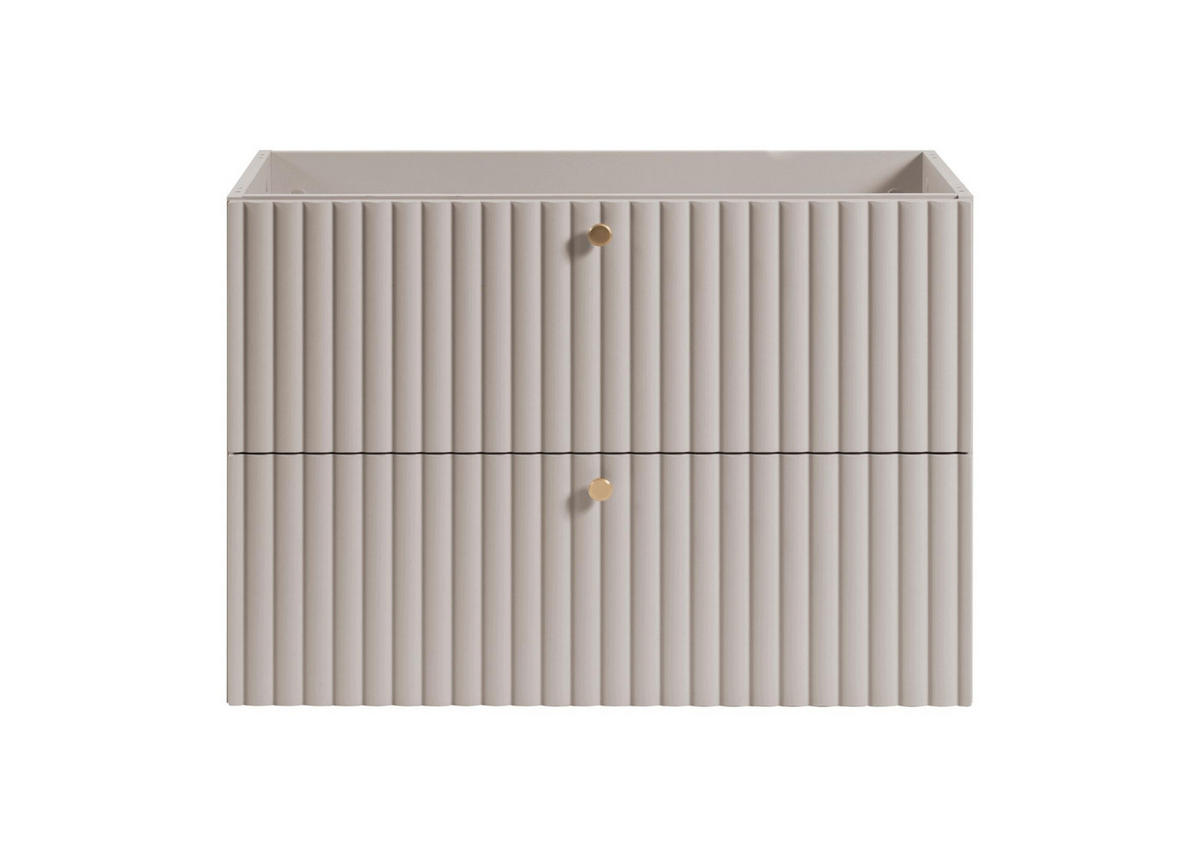 WASCHBECKENUNTERSCHRANK BELLO geriffelt Kaschmir matt 80/57/46 cm - Kaschmir, Holzwerkstoff/Metall (80.2/57/46cm) - Rodan