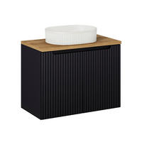 UMYVADLO 80cm Riva Černá a dřevěná - černá, kompozitní dřevo (80/57/40cm) - Petits-meubles