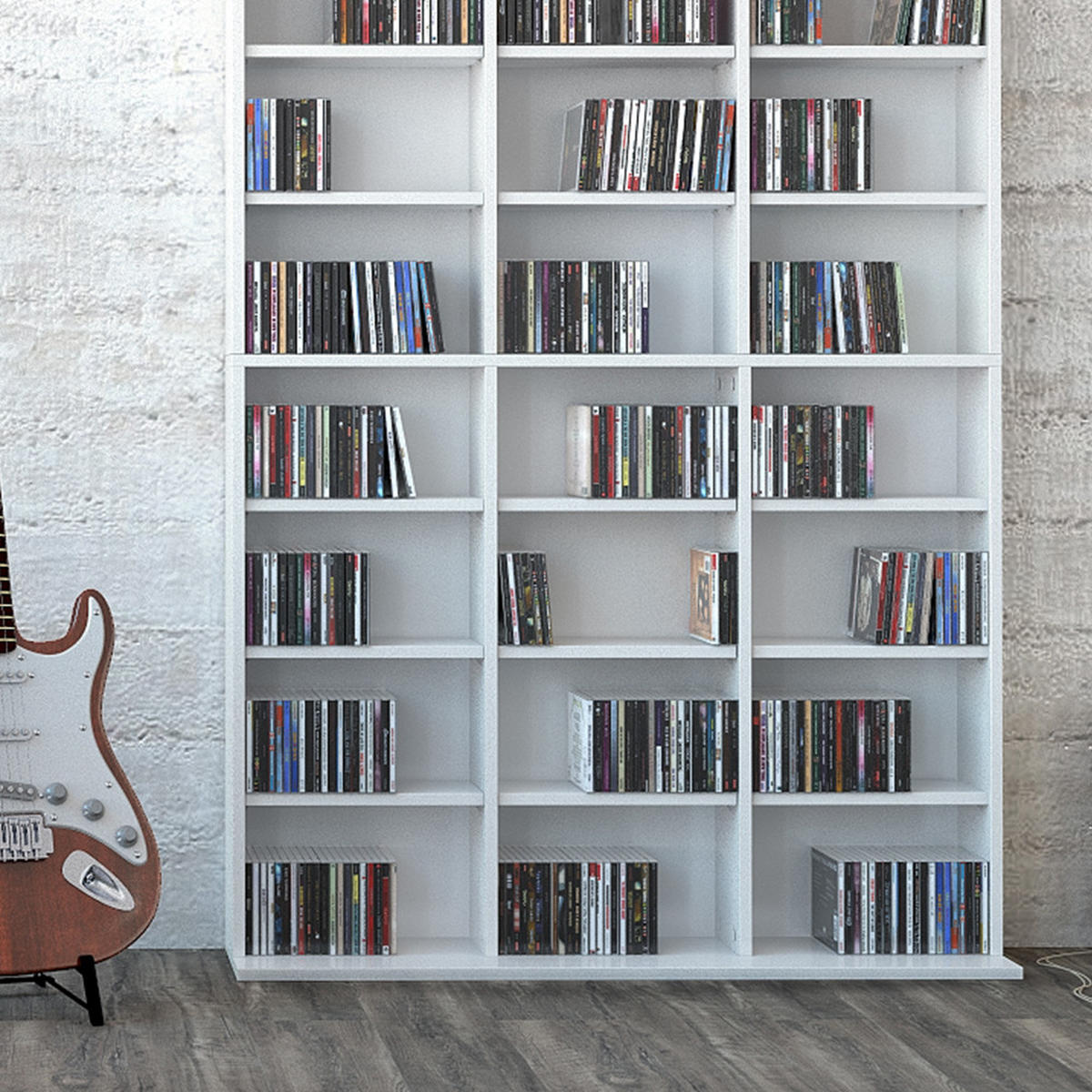 CD-REGAL Jukebox Weiß 102 x 178 cm - Weiß, Holzwerkstoff (102/178/16cm) - Vicco