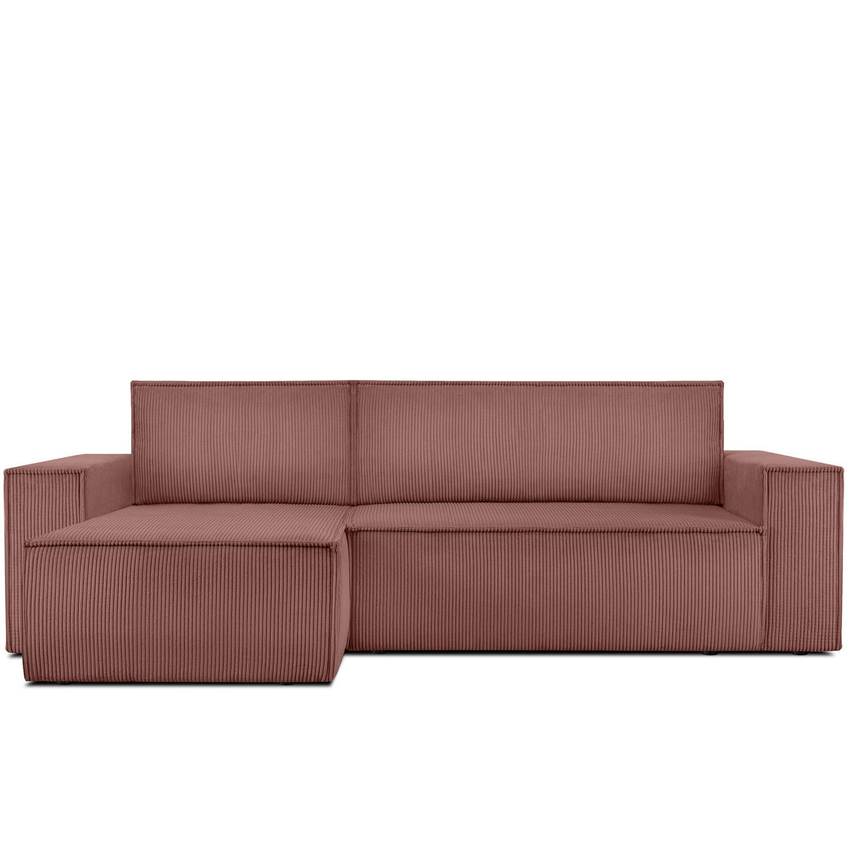 ECKSOFA-LINKS/RECHTS NAPI Schlaffunktion mit Cordbezug, Rosa - Pink/Schwarz, Textil (262/148cm) - KONSIMO®