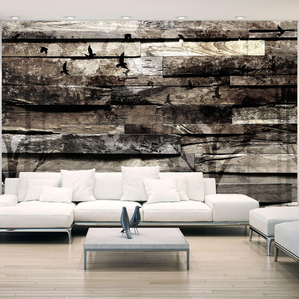 SELBSTKLEBENDE FOTOTAPETE 343/245 cm - Schwarz/Grau, Kunststoff/Textil (343/1cm) - KUNSTLOFT