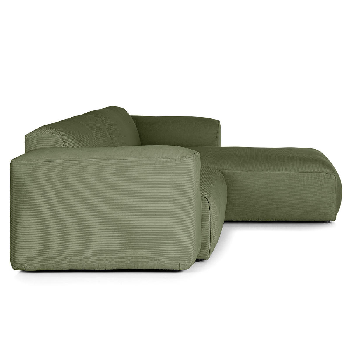 1,5-SITZER ECKSOFA mit Longchair - Dunkelgrün/Schwarz, Kunststoff/Textil (260/173cm) - home24